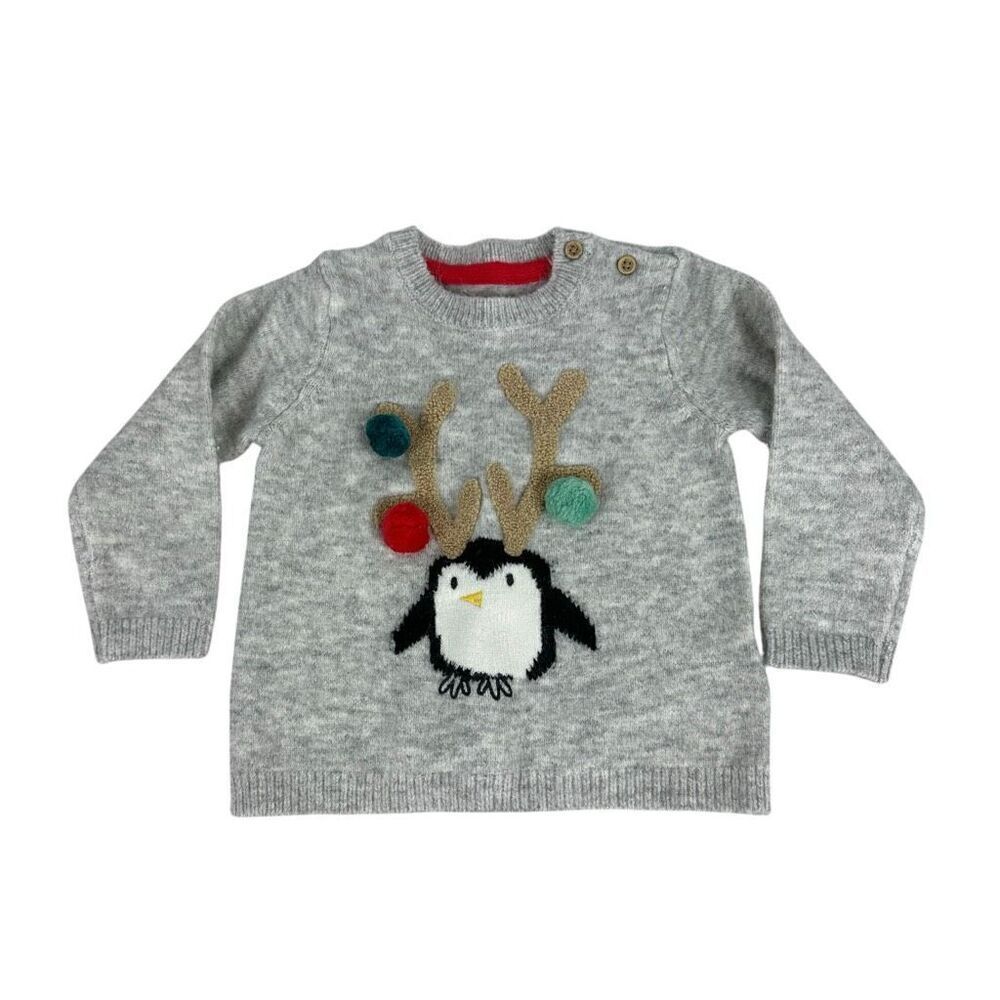 Marks & Spencer Grey Marl Reindeer Sweater U.S. size 24 Months